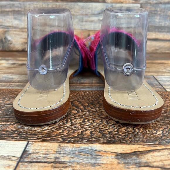 Mystique Caracas Slide Sandals Women's 9 Leather Fringe Shoe Summer Unique Fun - Picture 3 of 9